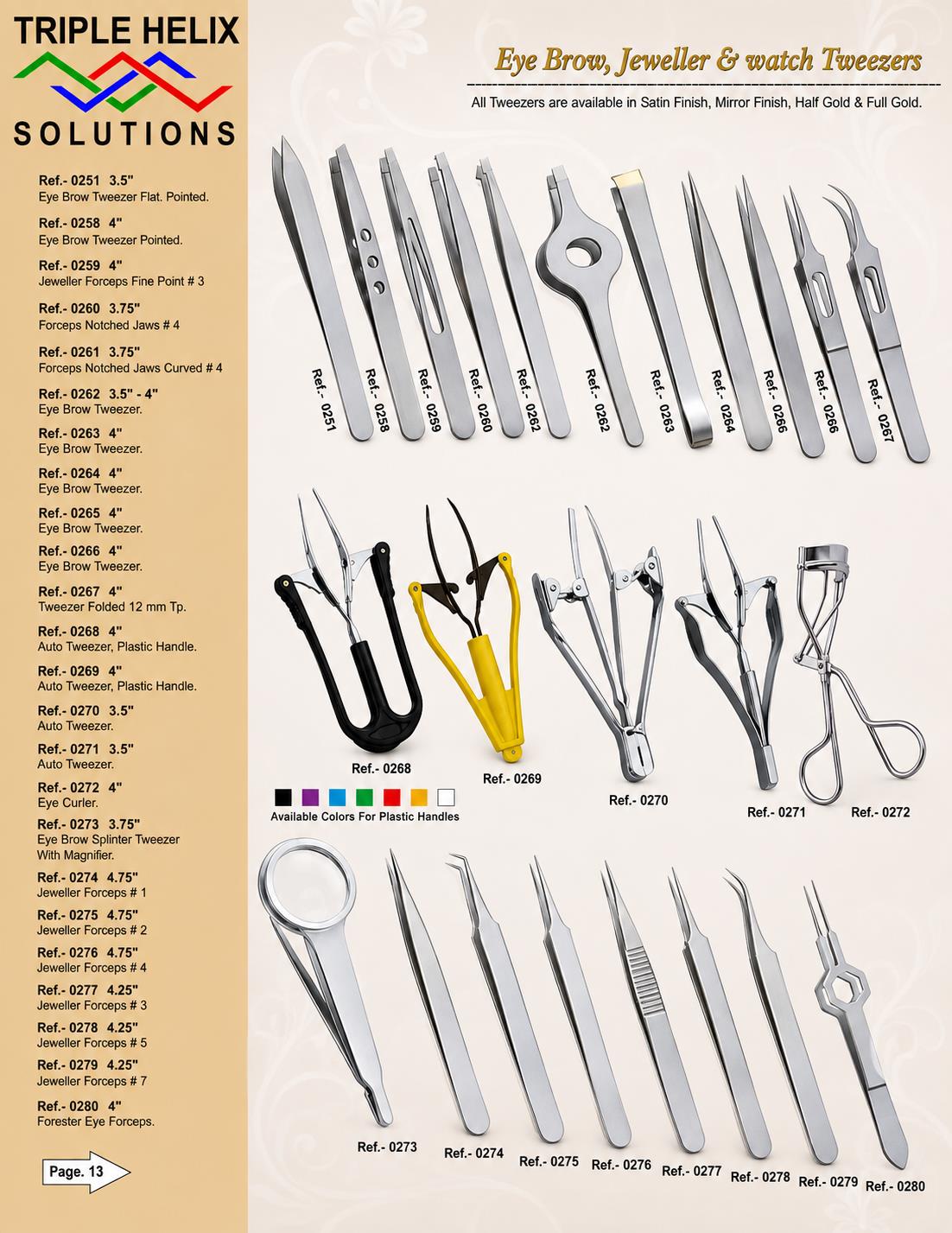 Eye Brow, Jeweller & Watch Tweezers β beauty catalogue page 13