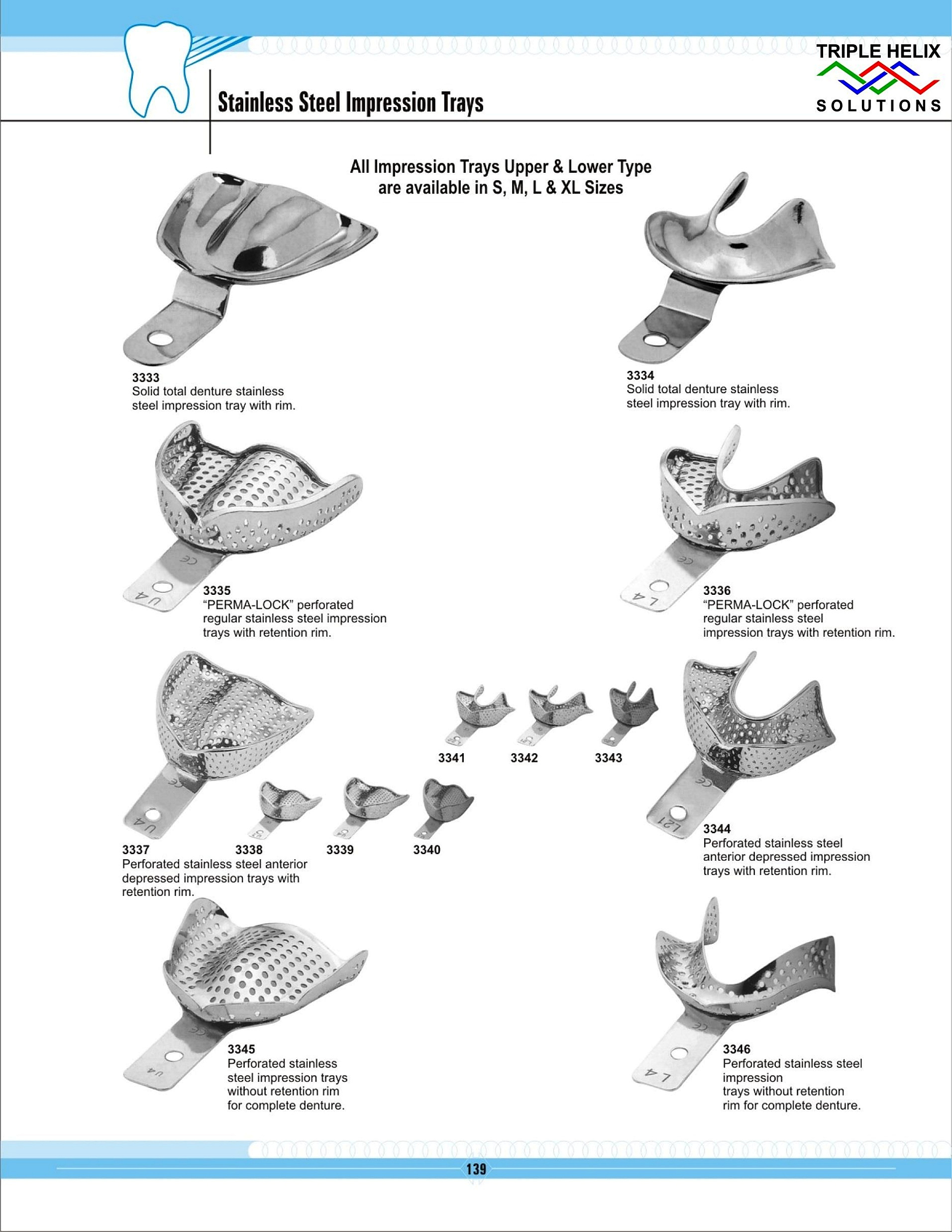 Stainless Steel Impression Trays - page 139