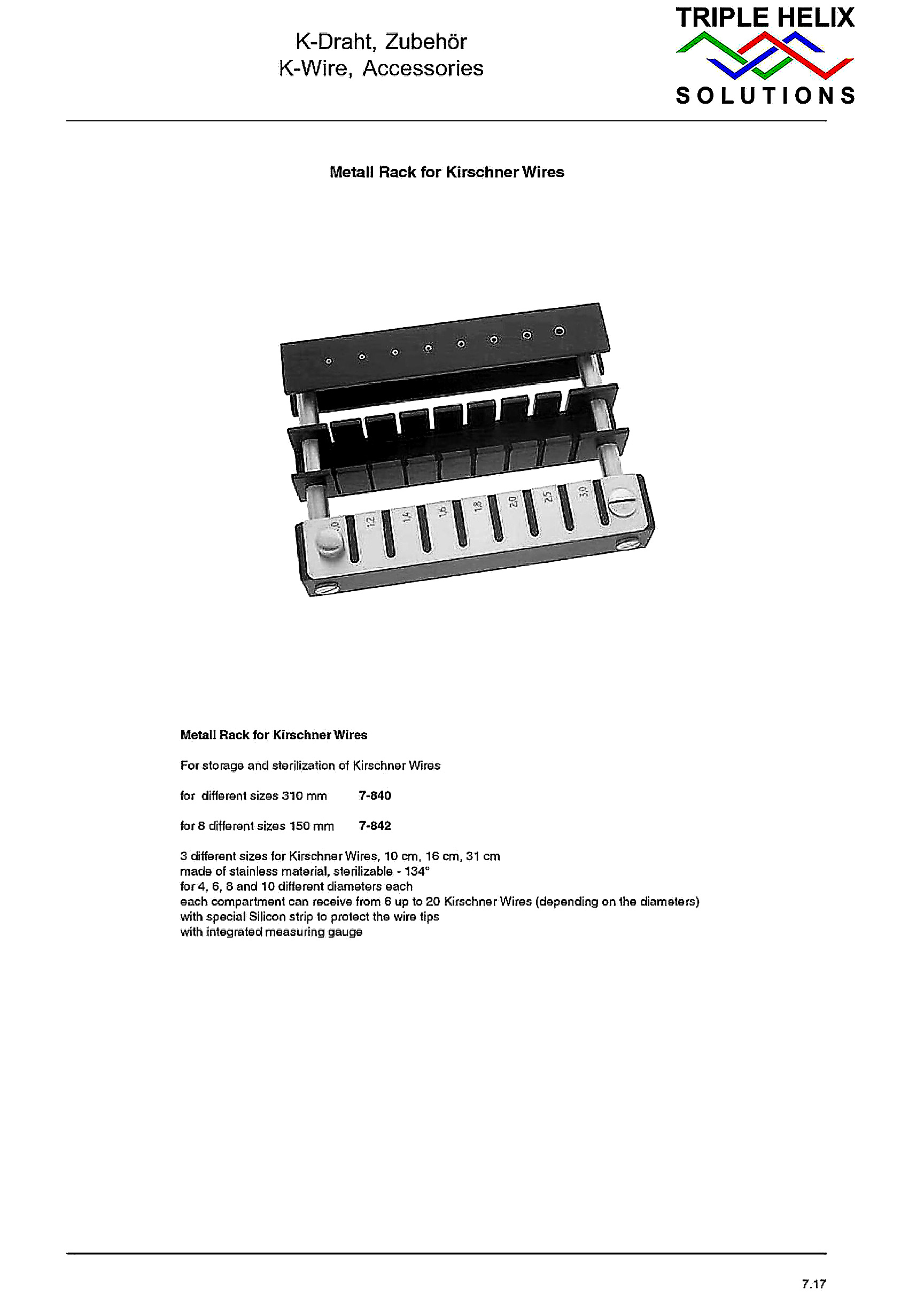 Metal Rack for Kirschner Wires - page 38