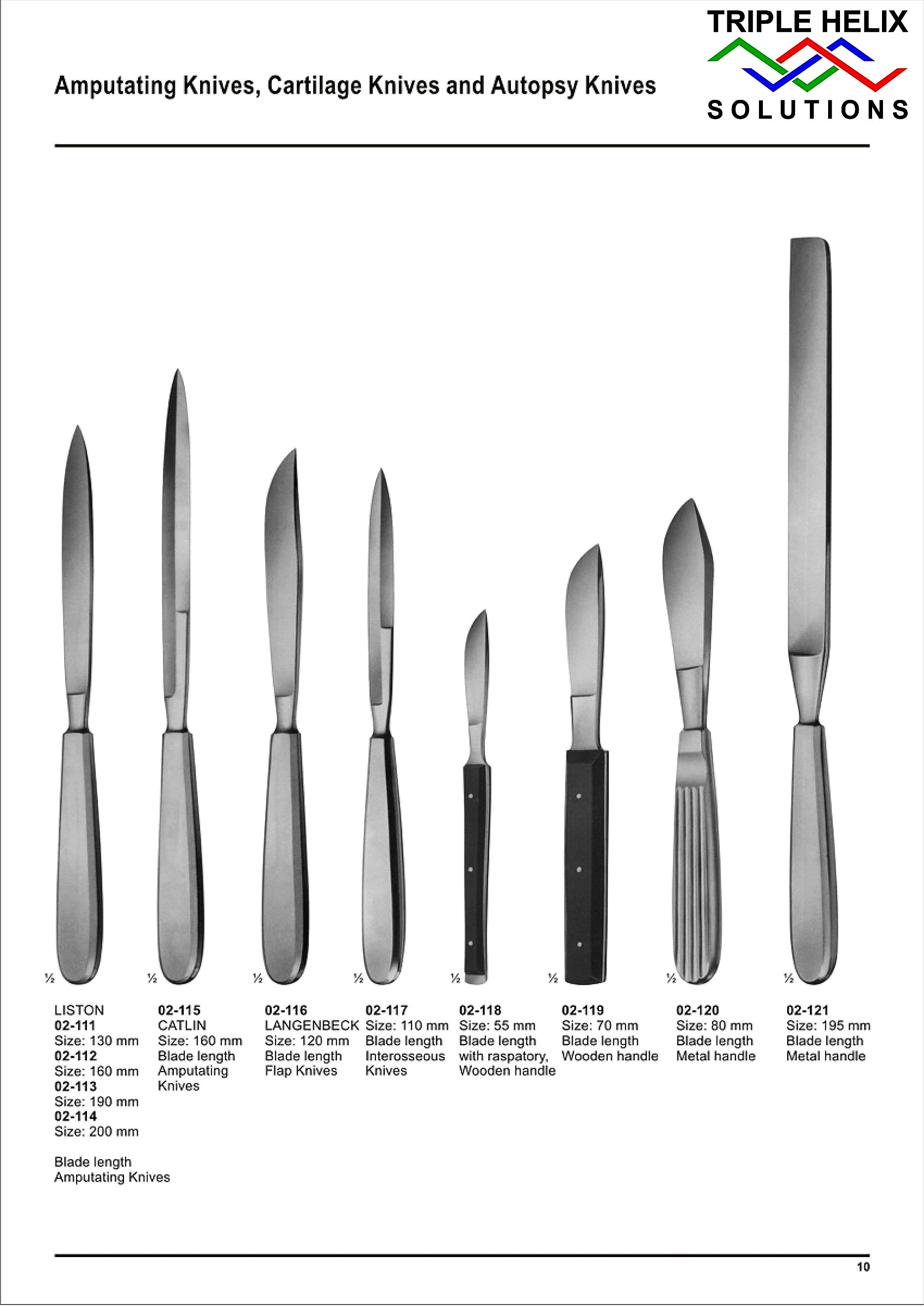 Amputating Knives, Cartilage Knives and Autopsy Knives - page 10