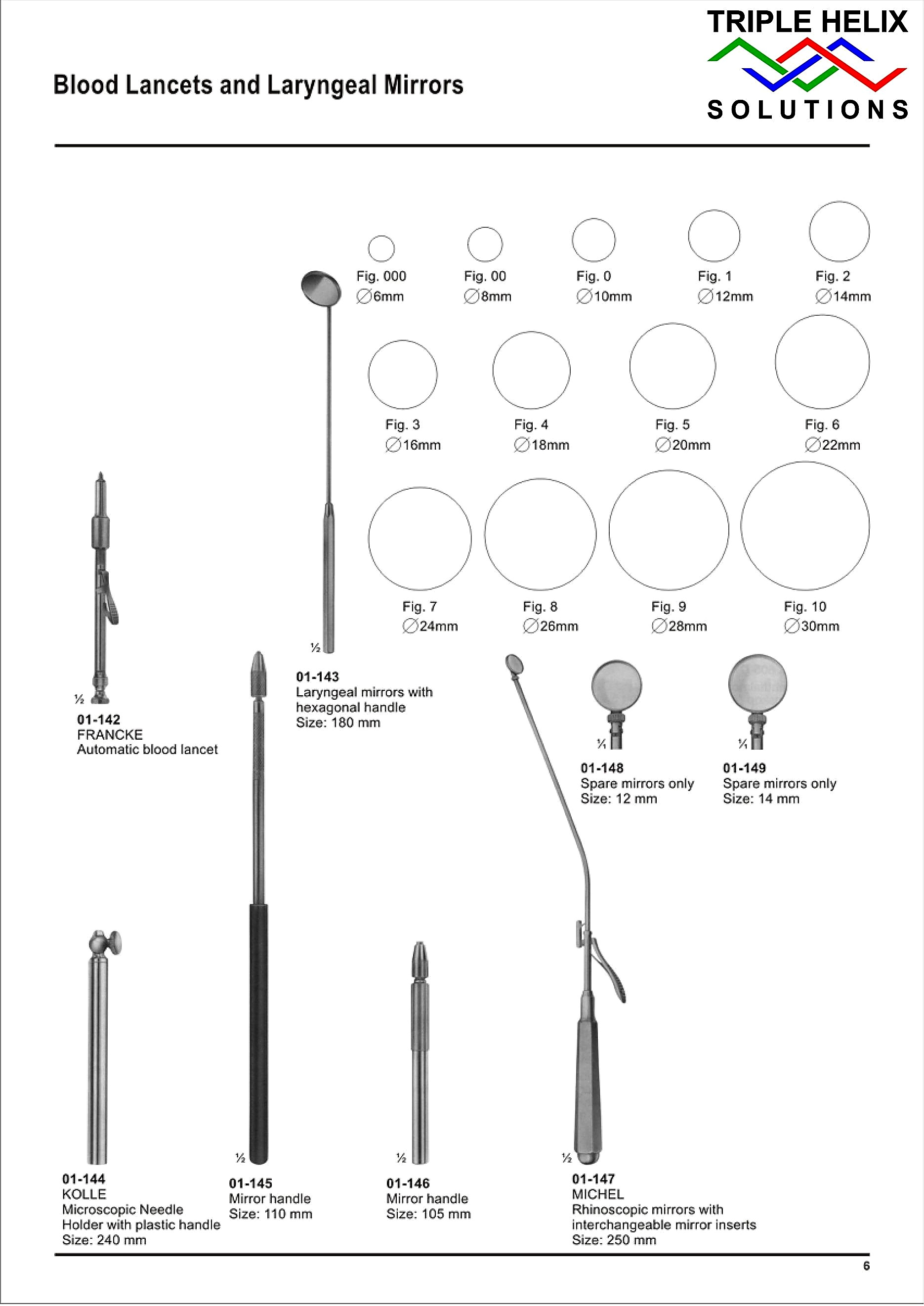 Blood Lancets and Laryngeal Mirrors - page 6