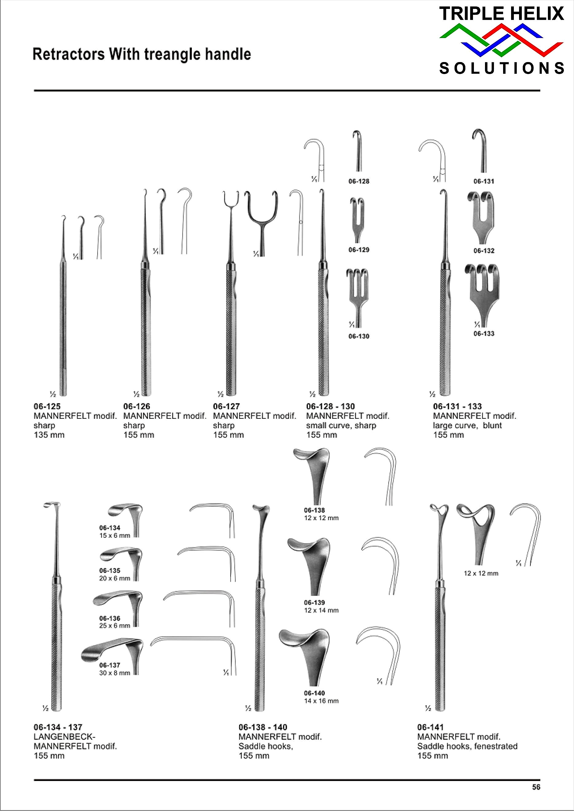 Retractors with Triangular Handles - page 56