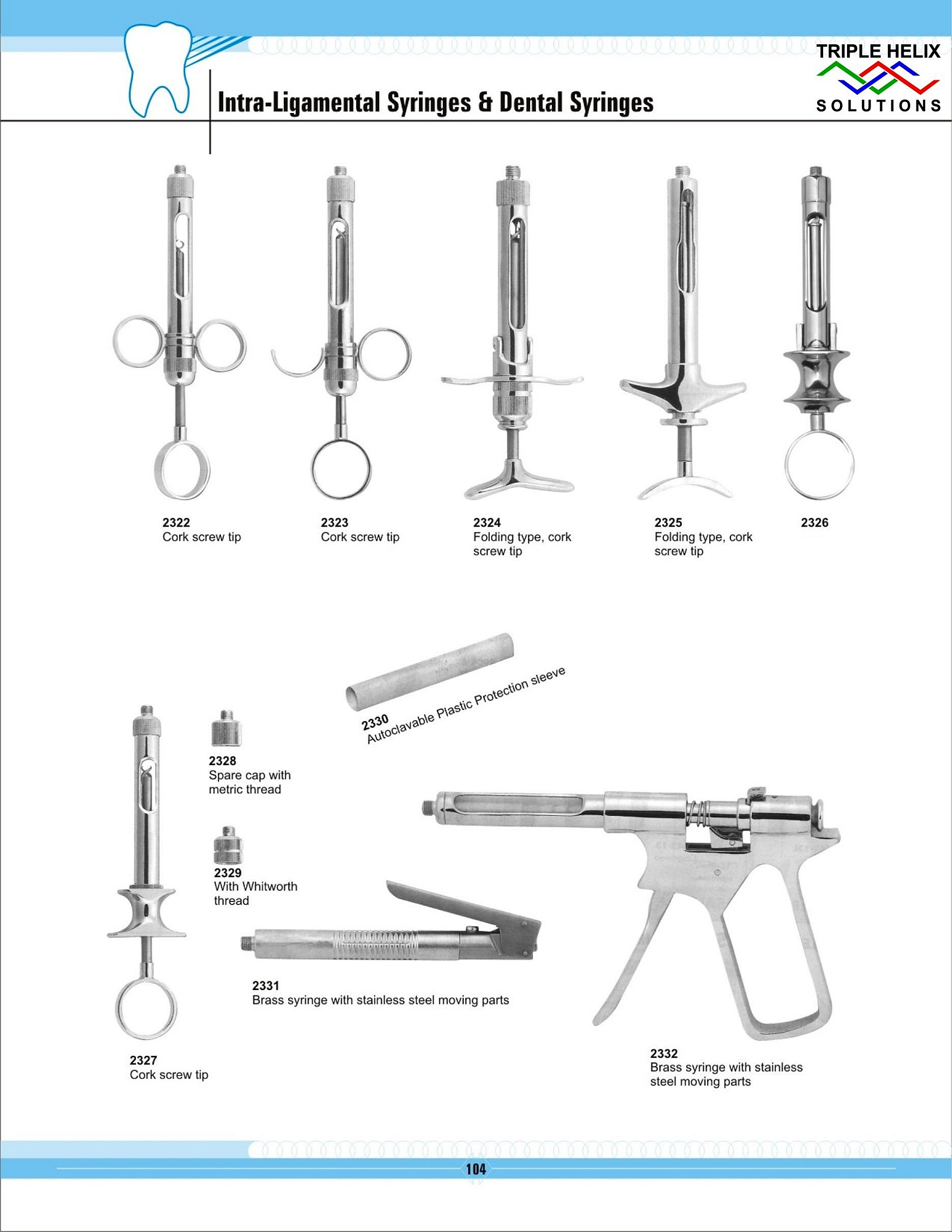 Intra-Ligamental Syringes & Dental Syringes - page 104