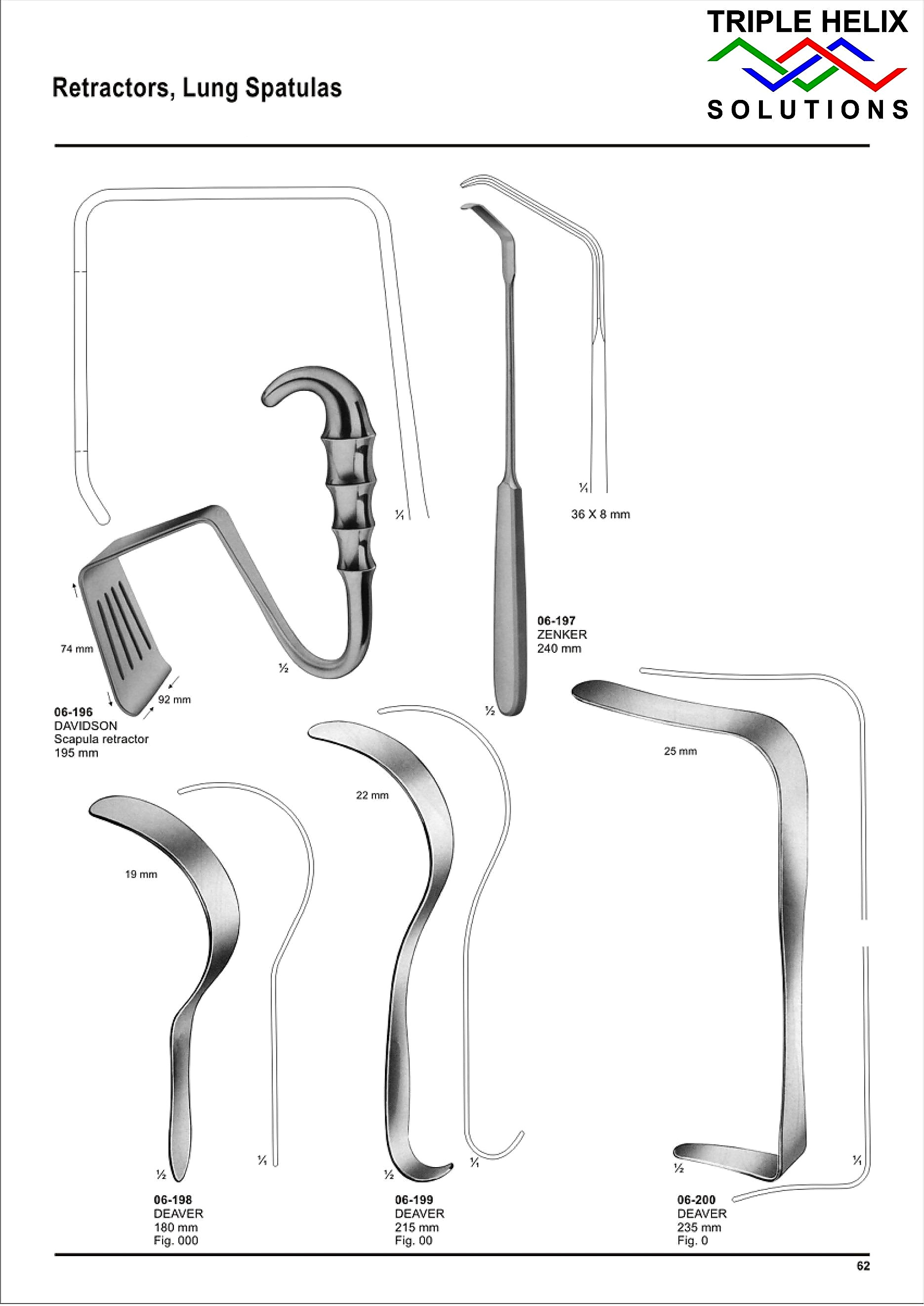 Retractors, Lung Spatulas - page 62