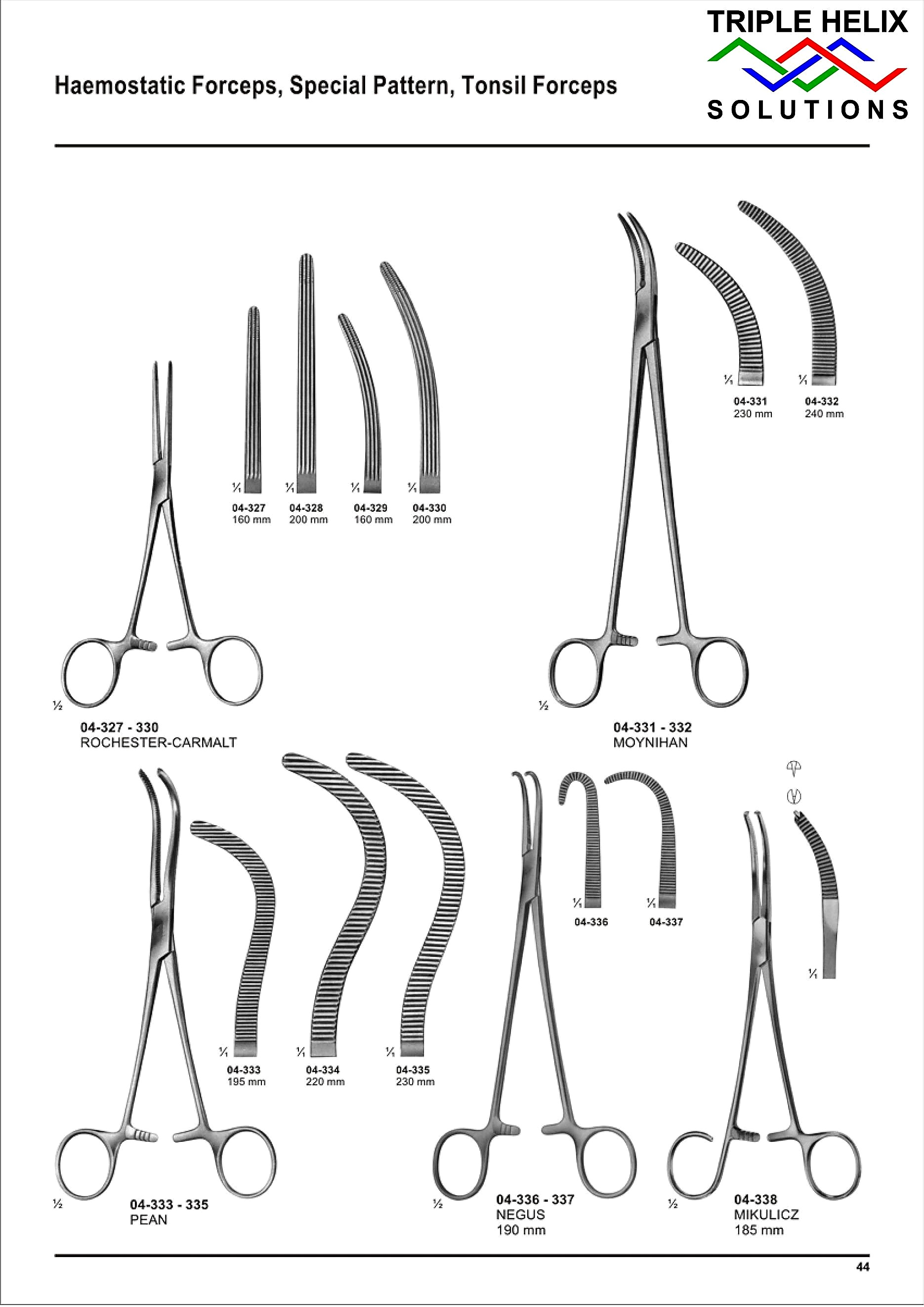 Haemostatic Forceps, Special Pattern, Tonsil Forceps - page 44